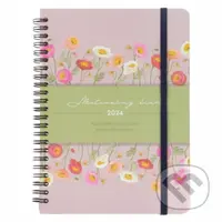 Motivačný krúžkový diár 2024 - Ružový (A5)