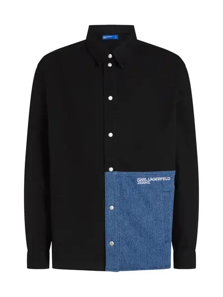 KARL LAGERFELD JEANS Prechodná bunda  modrá denim / čierna