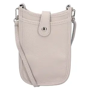 Dámska kožená kabelka na mobil a doklady Italia Limma - svetlo šedá