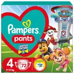 PAMPERS Plenky kalhotkové Active Baby Pants Paw Patrol vel. L 4 (9-15 kg) 72 ks