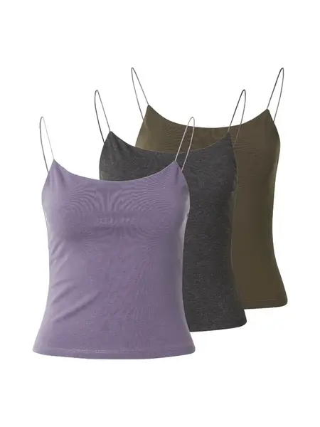 studioselect Top 'Lena'  sivá melírovaná / olivová / modrofialová