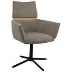 MID.YOU ŽIDLE S PODRUČKAMI, železo, tkaná látka, světle hnědá