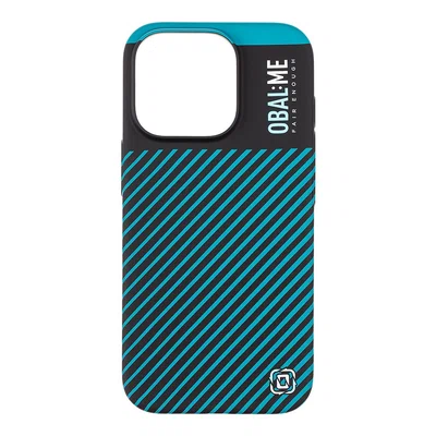 Zadní kryt OBAL:ME Flossy Stripes pro Apple iPhone 16 Pro, černá modrozelená