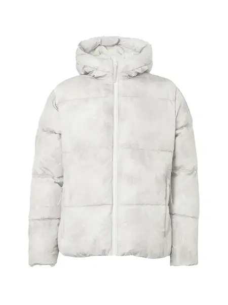 HOLLISTER Zimná bunda  svetlosivá / biela