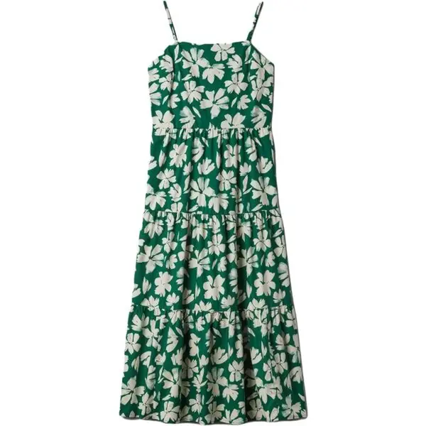 GAP V-TIERED Dámské šaty, zelená, velikost
