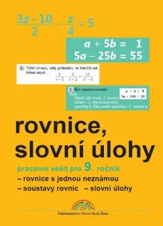Algebra 9, Rovnice a slovní úlohy – pracovní sešit - Zdena Rosecká