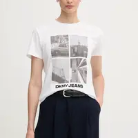 Tričko Dkny dámské, bílá barva, DJ5T1526