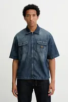 Džínová košile Guess Originals pánská, modrá barva, relaxed, s klasickým límcem, M5YH67 D5R0D