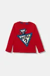 Dětské bavlněné tričko s dlouhým rukávem Guess