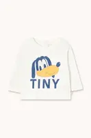 Dětské bavlněné tričko s dlouhým rukávem Tinycottons TINY DOG GRAPHIC BABY TEE bílá barva, s potiskem, AW25-322