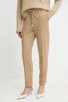 Kalhoty Liviana Conti dámské, béžová barva, high waist, CNTI86