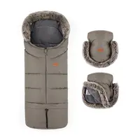 Petite&Mars Set zimní fusak Arctic 4v1 + rukavice na kočárek Furry Mocha Mousse