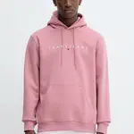 Mikina Tommy Jeans pánská, béžová barva, s kapucí, s potiskem, DM0DM20746