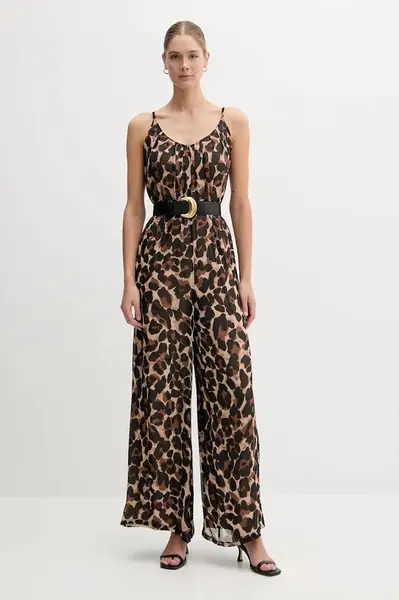 Overal Joseph Ribkoff hnědá barva, s kulatým výstřihem, 252936