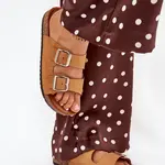 Boto Dámské sandály na korkové platformě s přezkami Camel Livara