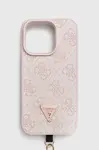 Obal na telefon Guess iPhone 15 Pro 6.1 růžová barva