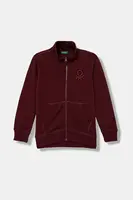 Dětská bavlněná mikina United Colors of Benetton vínová barva, s aplikací, 3J68C501B