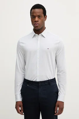 Bavlněná košile Tommy Hilfiger pánská, modrá barva, regular, s klasickým límcem, MW0MW39479