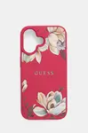 Obal na telefon Guess iPhone 16 růžová barva, GUHMP16SPGNMPLMF