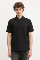 Bavlněné polo tričko Tommy Jeans pánské, černá barva, DM0DM21935
