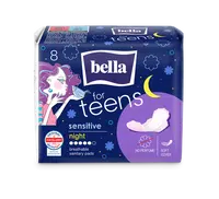 Bella For Teens Sensitive Night hygienické vložky 8 ks