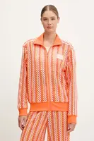 Mikina adidas Originals Firebird dámská, oranžová barva, vzorovaná, KC0748