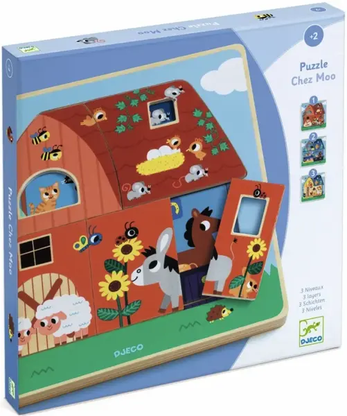 Třívrstvé vkládací puzzle Statek