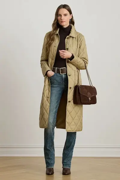 Bunda Lauren Ralph Lauren béžová barva, přechodná, 297980103