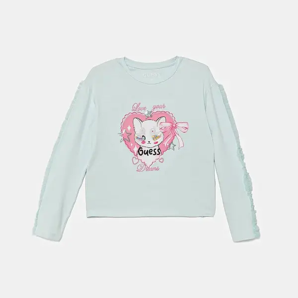 Dětské tričko s dlouhým rukávem Guess modrá barva, K5YI03 K6YW4