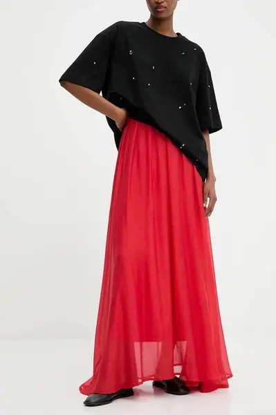 Sukně Answear Lab růžová barva, maxi, áčková