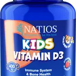 Natios Kids Vitamin D3 400 IU 120 jahodových tabletek