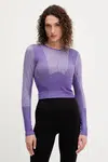 Tričko na jógu s dlouhým rukávem adidas by Stella McCartney fialová barva, JN0541