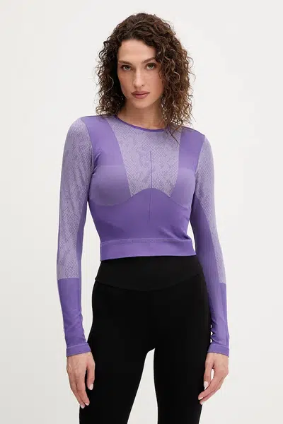 Tričko na jógu s dlouhým rukávem adidas by Stella McCartney fialová barva, JN0541