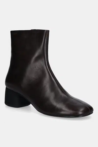 Kožené kotníkové boty Vagabond Shoemakers LIVIA dámské, hnědá barva, na podpatku, 6056-001-35
