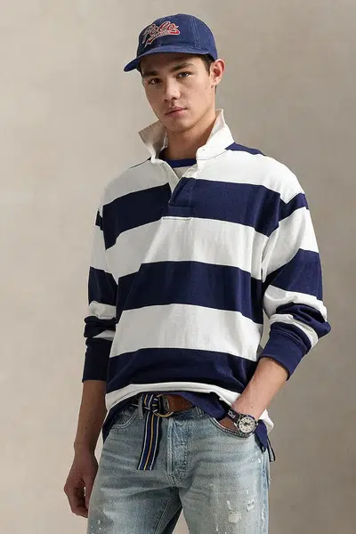 Bavlněné tričko s dlouhým rukávem Polo Ralph Lauren bílá barva, 710965471