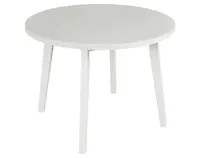Kulatý jídelní stůl Norveg 100 cm, bělená borovice/bílý