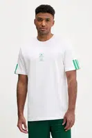 Bavlněné tričko adidas Stadium Ticket Loose Graphic T-Shirt pánské, bílá barva, s potiskem, JM6473