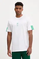 Bavlněné tričko adidas Stadium Ticket Loose Graphic T-Shirt pánské, bílá barva, s potiskem, JM6473