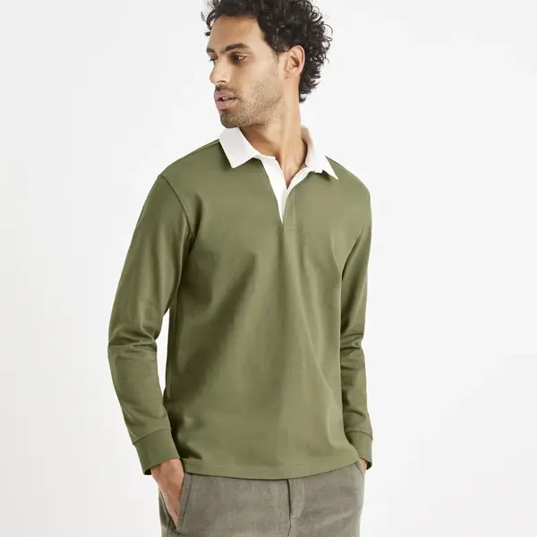 Tričká s dlhým rukávom pre mužov Celio - zelená