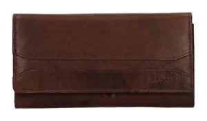 Dámska kožená peňaženka Lagen W-2025 Dark Brown