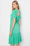 Trendyol zelený tkaný detail chrbta midi tkané šaty