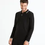 Čierne pánske basic polo tričko Celio Decolml