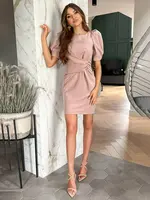 Edoti Women's mini dress with round neckline light elegant KAREN DL