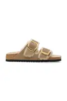 Semišové papuče Birkenstock Arizona Big Buckle Shearling béžová barva, 1030384