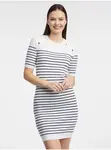 Biele dámske pruhované svetrové šaty ORSAY