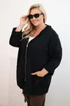 Kesi Włoski Dámska mikina Plus Size bavlnená oversized s dlhým rukávom čierna