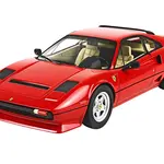 1982 Ferrari 208 GTB Turbo Rosso Corsa 322 Red with DISPLAY CASE Limited Edition to 437 pieces Worldwide 1/18 Model Car by BBR