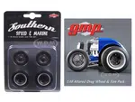 Wheels and Tires Set of 4 Drag Magnesium Finish from 1934 Altered Drag Coupe 1/18 by GMP