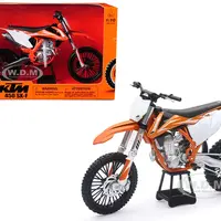 KTM 450 SX-F Dirt Bike Orange and White 1/10 Diecast Motorcycle Model by New Ray