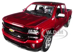 2017 Chevrolet Silverado 1500 LT Z71 Crew Cab Metallic Red 1/27 Diecast Model Car by Motormax